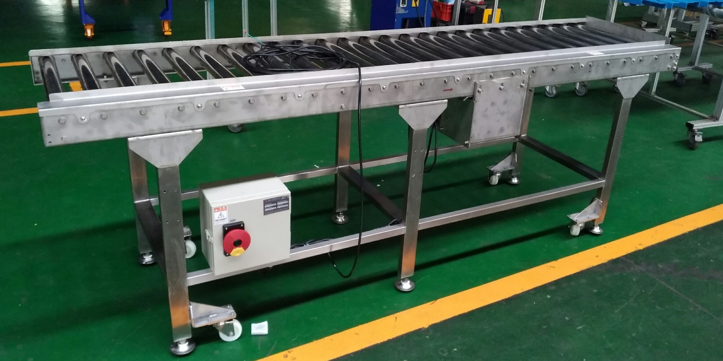 循環式不鏽鋼型動力滾筒移載輸送帶輸送機 | Circulating Stainless Steel Power Roller Transfer Conveyor