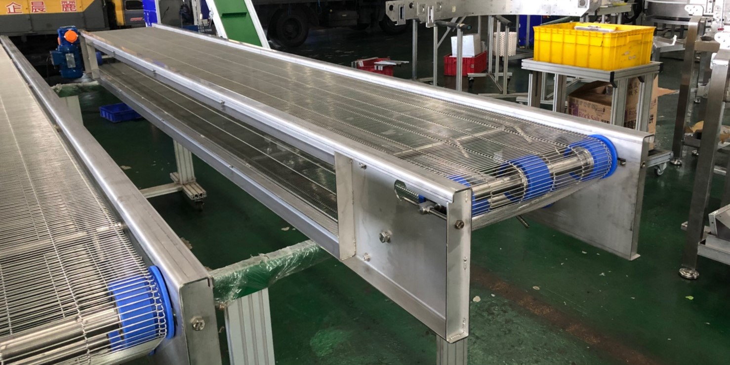 不銹鋼梯型網帶平面輸送帶輸送機 | Ladder Mesh Belt Plane Conveyor